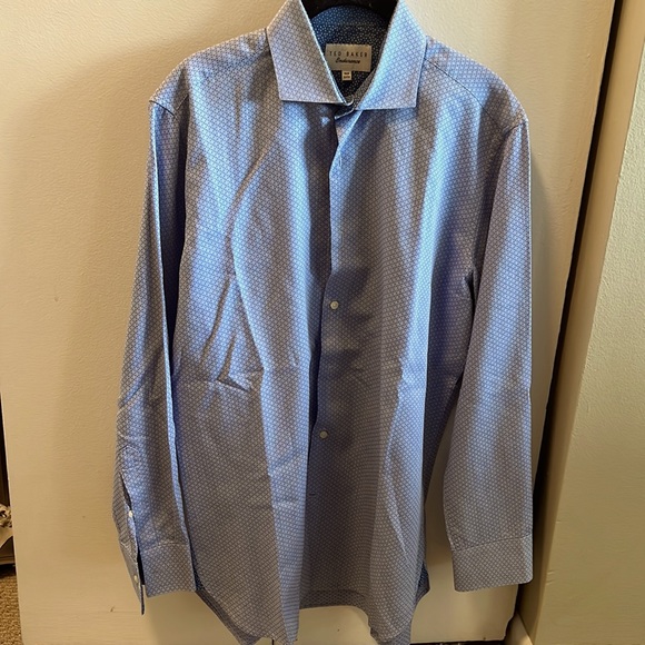 Blue pattern button down - Picture 1 of 2